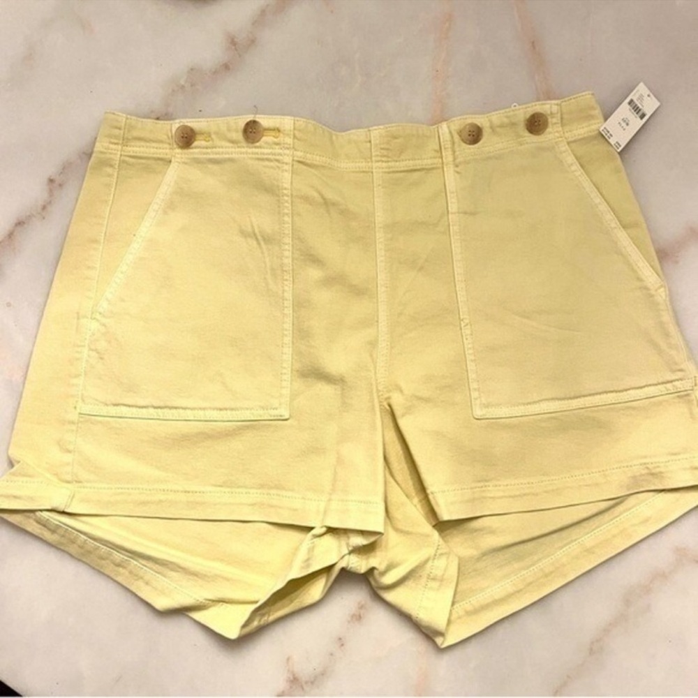 Anthropologie Pilcro The Kit Regenerative High Rise Cotton Shorts 18W Yellow NWT